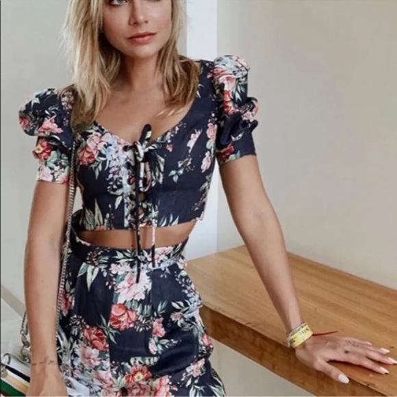 ZIMMERMANN Bellitude Tuck Floral-Print Linen Set Zimmermann Size 0 - Picture 5 of 16